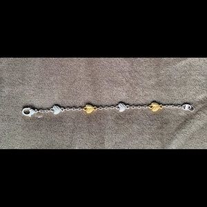 Judith Ripka Sterling and 18K Gold Heart Bracelet